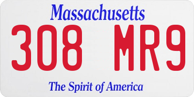MA license plate 308MR9