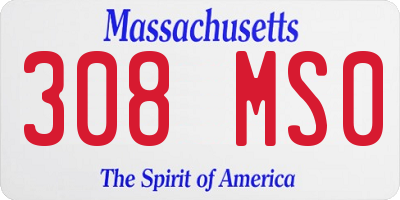 MA license plate 308MS0