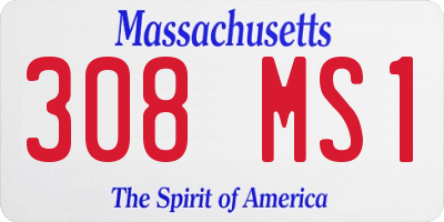 MA license plate 308MS1