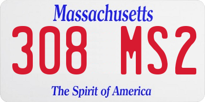 MA license plate 308MS2