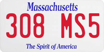 MA license plate 308MS5