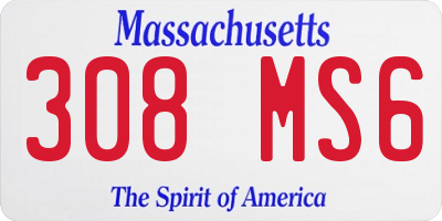 MA license plate 308MS6