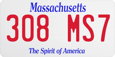 MA license plate 308MS7