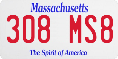 MA license plate 308MS8
