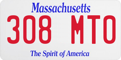 MA license plate 308MT0
