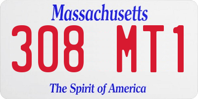 MA license plate 308MT1