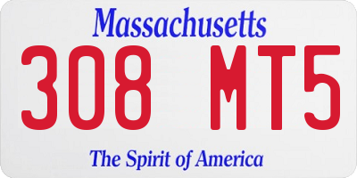 MA license plate 308MT5