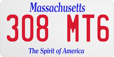 MA license plate 308MT6