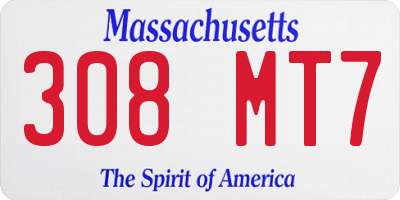 MA license plate 308MT7