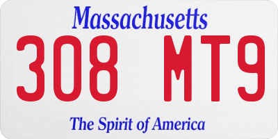 MA license plate 308MT9