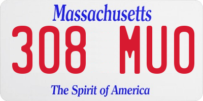 MA license plate 308MU0