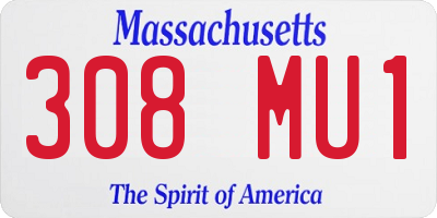 MA license plate 308MU1
