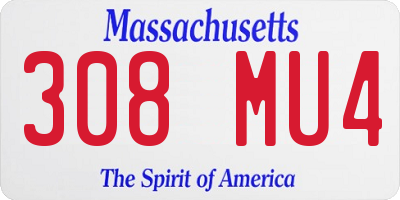 MA license plate 308MU4