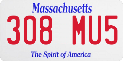 MA license plate 308MU5