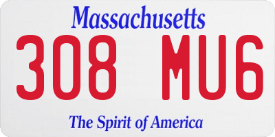 MA license plate 308MU6