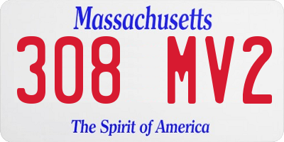 MA license plate 308MV2
