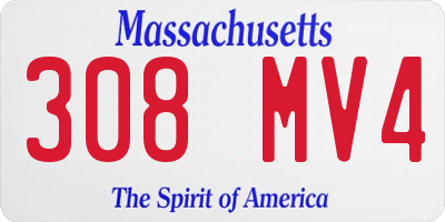MA license plate 308MV4