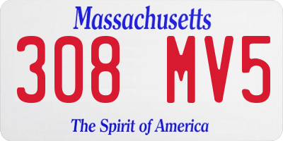 MA license plate 308MV5