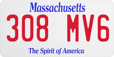 MA license plate 308MV6