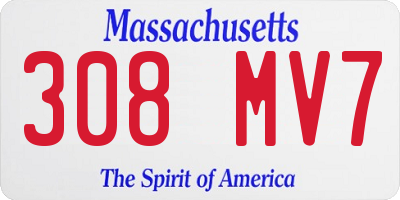 MA license plate 308MV7