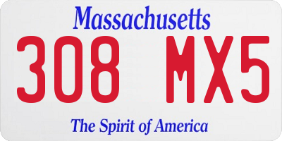 MA license plate 308MX5