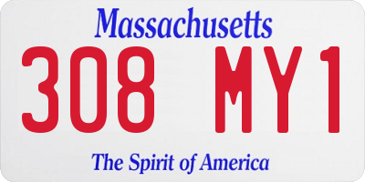 MA license plate 308MY1