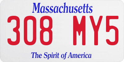 MA license plate 308MY5
