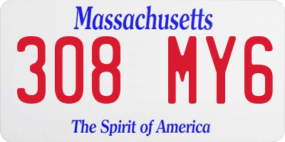 MA license plate 308MY6