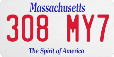 MA license plate 308MY7