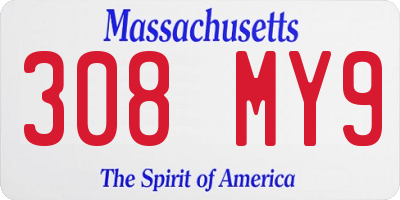 MA license plate 308MY9