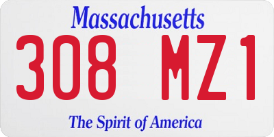 MA license plate 308MZ1