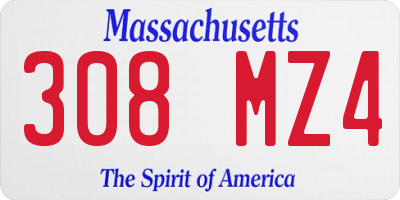 MA license plate 308MZ4