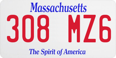 MA license plate 308MZ6