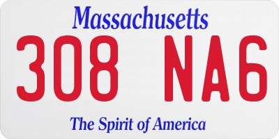 MA license plate 308NA6