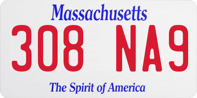 MA license plate 308NA9