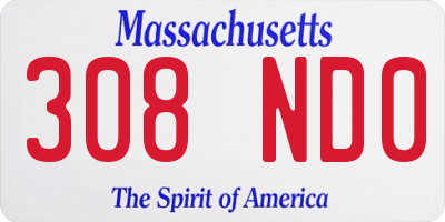 MA license plate 308ND0