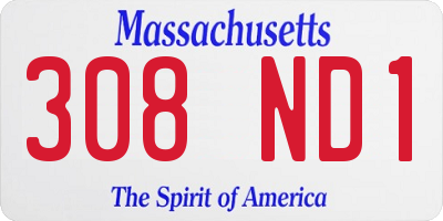 MA license plate 308ND1