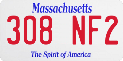 MA license plate 308NF2