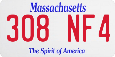 MA license plate 308NF4