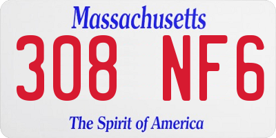 MA license plate 308NF6