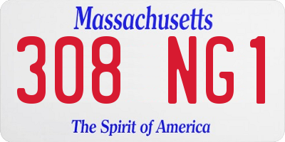 MA license plate 308NG1