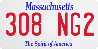 MA license plate 308NG2