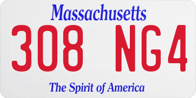 MA license plate 308NG4
