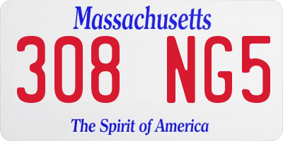 MA license plate 308NG5