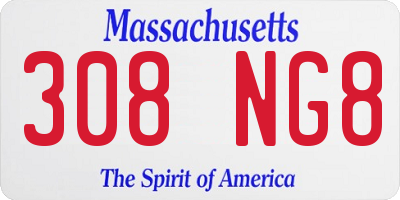 MA license plate 308NG8