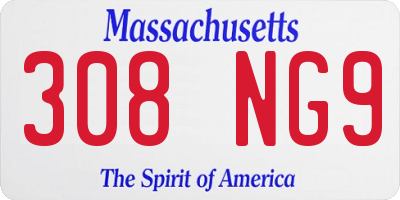 MA license plate 308NG9