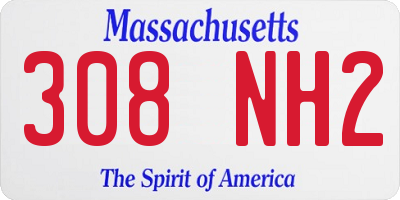 MA license plate 308NH2