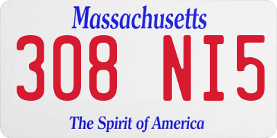 MA license plate 308NI5
