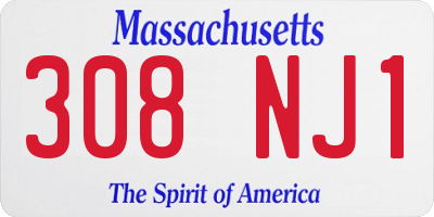 MA license plate 308NJ1