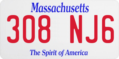 MA license plate 308NJ6
